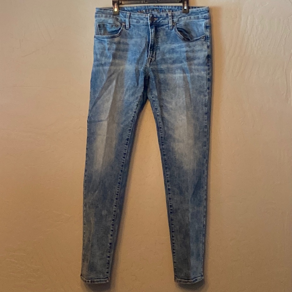 Mens American Eagle Flex Jeans size 34x34 Skinny. Acid wash